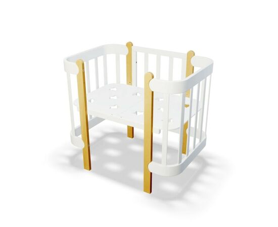 Ліжечко Ingvart трансформер Nika 60 з опускною боковинкою (60х94, 60х120) біло-натуральне (3190031017), зображення 2