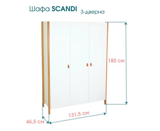 Шкаф Ingvart 3-х дверной Scandi (390031017), изображение 2 Шкаф Ingvart 3-х дверной Scandi (390031017), изображение 2