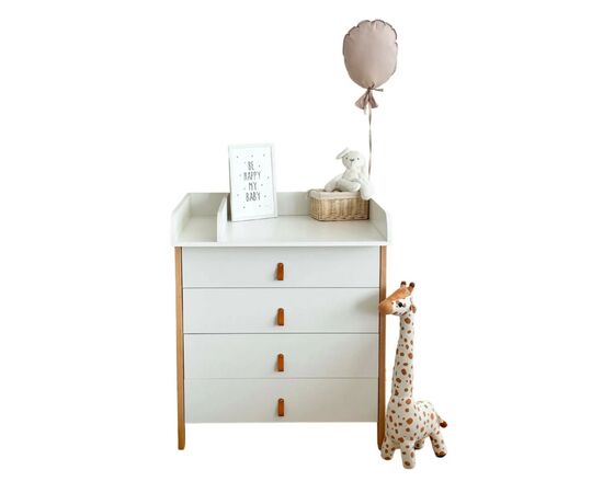 Комод-пеленатор Ingvart Scandi зі з'ємною пеленальною дошкою біло-натуральний (90017041), зображення 2