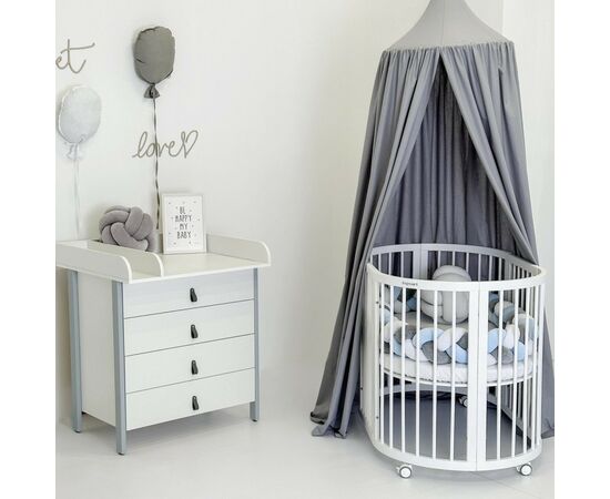 Комод-пеленатор Ingvart Scandi со съемной пеленальной доской бело-серый (900170417040), изображение 2 Комод-пеленатор Ingvart Scandi со съемной пеленальной доской бело-серый (900170417040), изображение 2