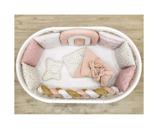 Дитячий постільний набір Ingvart Райдуга пудровий у ліжечко Smart Bed (42300), зображення 2