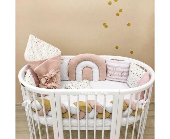 Дитячий постільний набір Ingvart Райдуга пудровий у ліжечко Smart Bed (42300), зображення 3