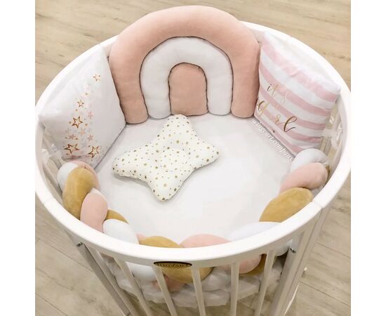 Дитячий постільний набір Ingvart Райдуга пудровий у ліжечко Smart Bed (42300), зображення 4