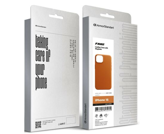 Чохол до мобільного телефона Armorstandart FAKE Leather Case Apple iPhone 15 Light Coffee (ARM76288), зображення 5