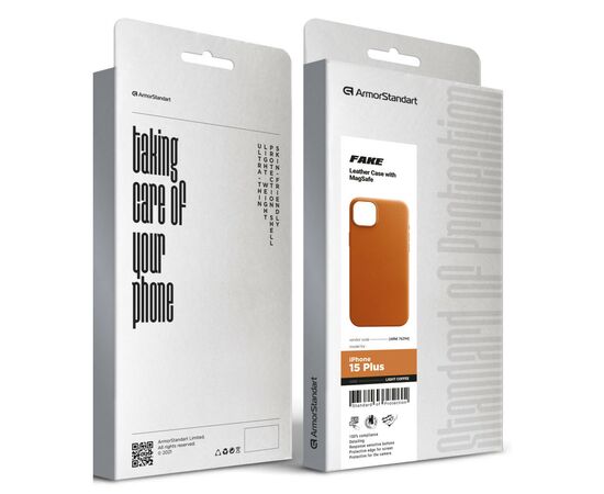 Чехол для мобильного телефона Armorstandart FAKE Leather Case Apple iPhone 15 Plus Light Coffee (ARM76294), изображение 5