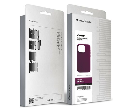 Чохол до мобільного телефона Armorstandart FAKE Leather Case Apple iPhone 15 Pro Deep Purple (ARM76302), зображення 5