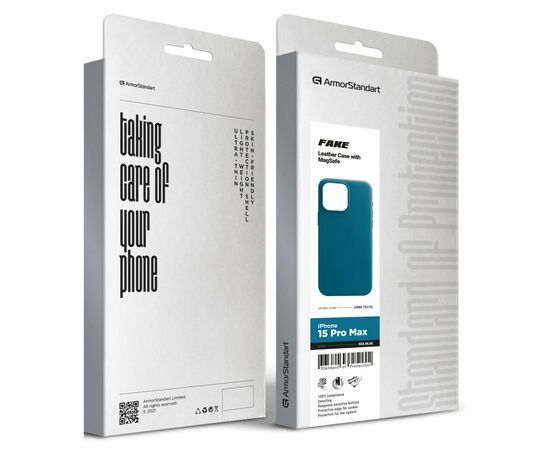 Чохол до мобільного телефона Armorstandart FAKE Leather Case Apple iPhone 15 Pro Max Sea Blue (ARM76310), зображення 5