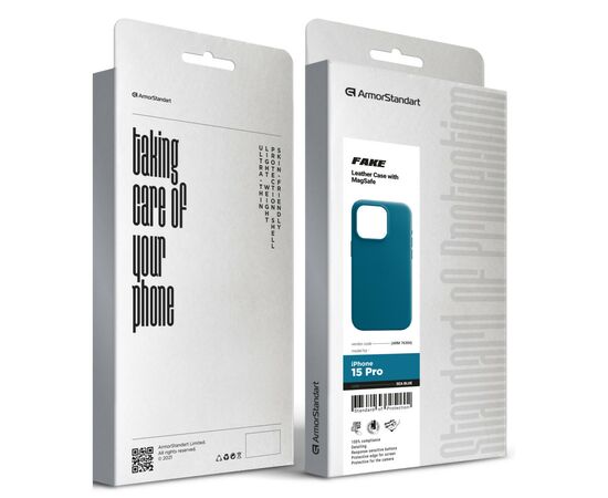 Чехол для мобильного телефона Armorstandart FAKE Leather Case Apple iPhone 15 Pro Sea Blue (ARM76304), изображение 5