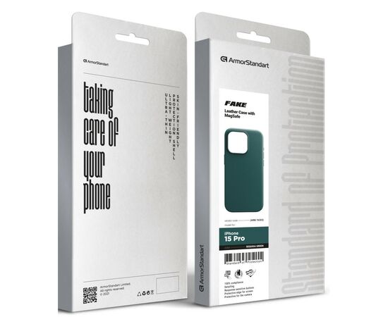 Чехол для мобильного телефона Armorstandart FAKE Leather Case Apple iPhone 15 Pro Sequoia Green (ARM76303), изображение 5