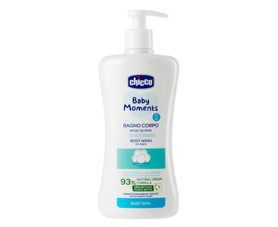 Детский гель для душа Chicco Baby Moments Без слез с Экстрактом Хлопка и Глицерином 500 мл (10583.00)