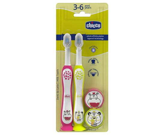 Детская зубная щетка Chicco на присоске, 3-6 лет, 2 шт. (12084.00)