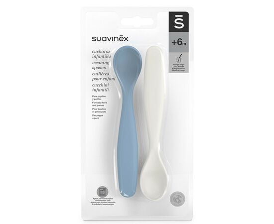 Набор детской посуды Suavinex Go natural, ложек, серо-голубой, 2 шт. (308048), изображение 3 Набор детской посуды Suavinex Go natural, ложек, серо-голубой, 2 шт. (308048), изображение 3
