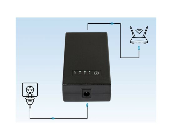 Источник бесперебойного питания C-DATA 14,8Wh з функцією UPS 12V/1A (inp DC-female 5,5x2,1mm; out DC-male 5,5x2,1) (V1201W), изображение 3 Источник бесперебойного питания C-DATA 14,8Wh з функцією UPS 12V/1A (inp DC-female 5,5x2,1mm; out DC-male 5,5x2,1) (V1201W), изображение 3
