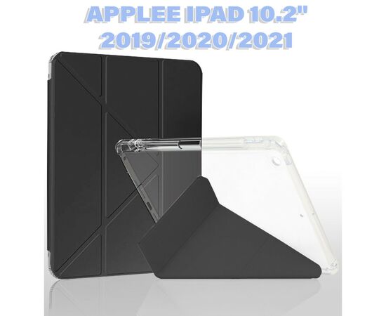 Чехол для планшета BeCover Ultra Slim Origami Transparent Apple Pencil Apple iPad 10.2 2019/2020/2021 Black (711098)