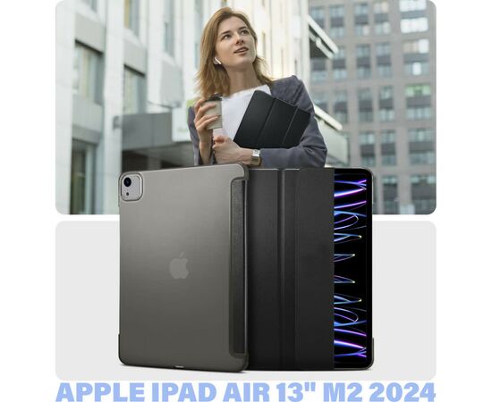 Чехол для планшета BeCover Tri Fold Hard Apple iPad Air 13" M2 2024 Black (711471), изображение 6 Чехол для планшета BeCover Tri Fold Hard Apple iPad Air 13" M2 2024 Black (711471), изображение 6