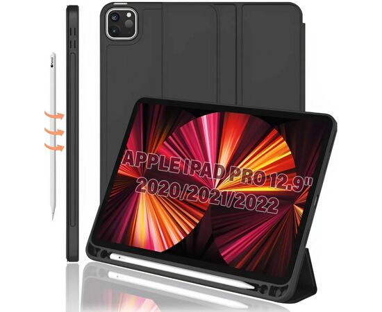 Чехол для планшета BeCover Tri Fold Hard TPU Apple iPad Pro 12.9 2020/2021/2022 Black (711115), изображение 2 Чехол для планшета BeCover Tri Fold Hard TPU Apple iPad Pro 12.9 2020/2021/2022 Black (711115), изображение 2