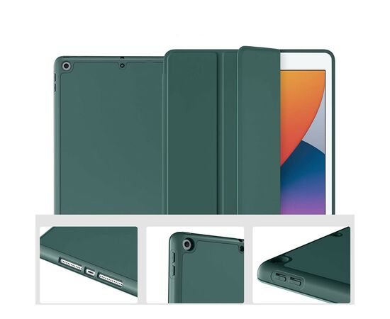 Чехол для планшета BeCover Tri Fold Soft TPU Silicone Apple iPad Air 4 10.9 2020/2021 Dark Green (706870) (706870), изображение 4 Чехол для планшета BeCover Tri Fold Soft TPU Silicone Apple iPad Air 4 10.9 2020/2021 Dark Green (706870) (706870), изображение 4