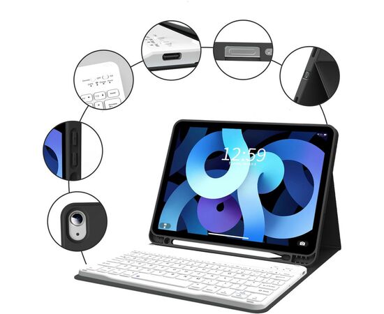 Чехол для планшета BeCover Keyboard Apple iPad Air (4/5) 2020/2022 10.9" Black (711144), изображение 5