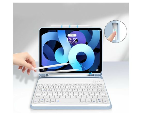 Чохол до планшета BeCover Keyboard Apple iPad Air (4/5) 2020/2022 10.9" Light Blue (711146), зображення 3 Чохол до планшета BeCover Keyboard Apple iPad Air (4/5) 2020/2022 10.9" Light Blue (711146), зображення 3