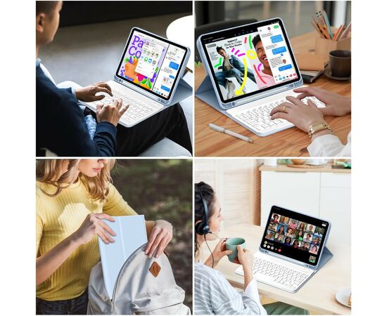 Чохол до планшета BeCover Keyboard Apple iPad Air (4/5) 2020/2022 10.9" Light Blue (711146), зображення 6 Чохол до планшета BeCover Keyboard Apple iPad Air (4/5) 2020/2022 10.9" Light Blue (711146), зображення 6