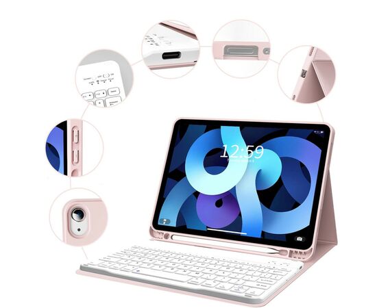 Чехол для планшета BeCover Keyboard Apple iPad Air 11" M2 2024 Pink (711398), изображение 2 Чехол для планшета BeCover Keyboard Apple iPad Air 11" M2 2024 Pink (711398), изображение 2