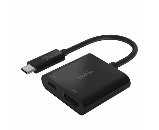Переходник USB-C - HDMI 60W PD, black Belkin (AVC002BTBK)