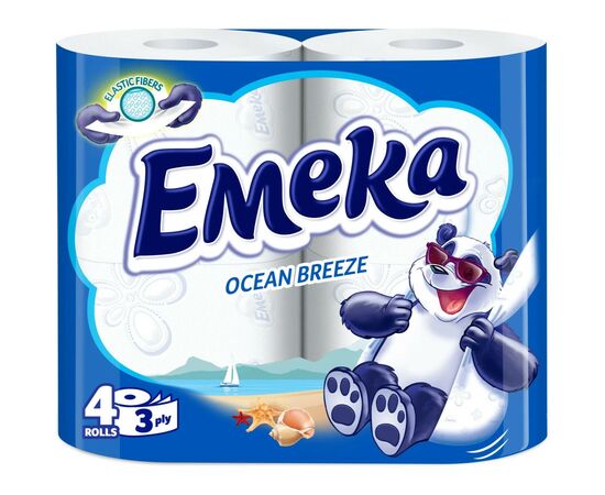 Туалетний папір Emeka Ocean Breeze 3 шари 4 рулони (3800024026515)