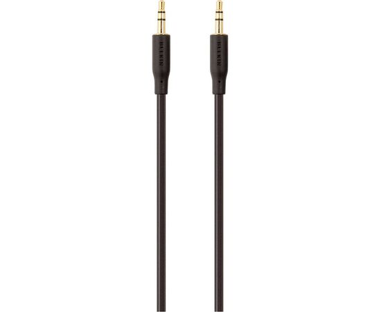 Кабель мультимедийный jack 3.5mm - M/M, portable, 2m, black/gold Belkin (F3Y117BT2M)