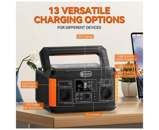 Зарядна станція FlashFish P60, 500W (P60), зображення 7 Зарядна станція FlashFish P60, 500W (P60), зображення 7