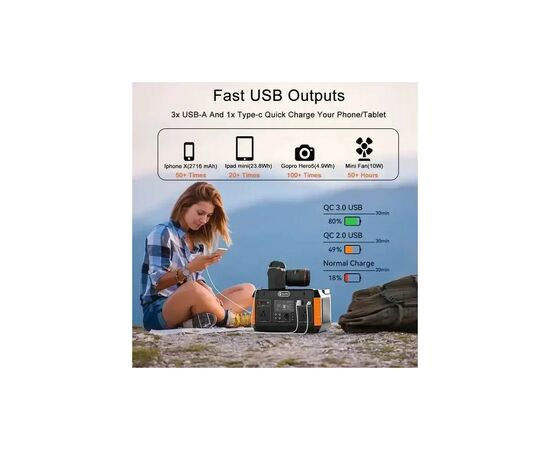 Зарядна станція FlashFish P60, 500W (P60), зображення 8 Зарядна станція FlashFish P60, 500W (P60), зображення 8