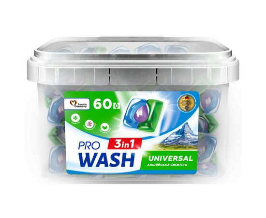 Капсули для прання Pro Wash Альпійська свіжість 60 шт. (4262396145208)