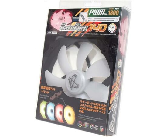 Кулер для корпуса Scythe Kaze Flex 140 mm Round RGB PWM (KF1425FD18R-P), изображение 6 Кулер для корпуса Scythe Kaze Flex 140 mm Round RGB PWM (KF1425FD18R-P), изображение 6