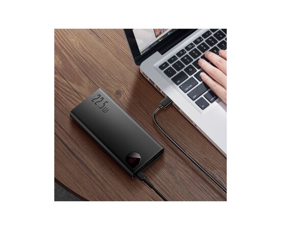 Батарея универсальная Baseus Adaman Metal 20000mAh, PD/22.5W, QC/3.0, Lightning (PPAD000101), изображение 2 Батарея универсальная Baseus Adaman Metal 20000mAh, PD/22.5W, QC/3.0, Lightning (PPAD000101), изображение 2