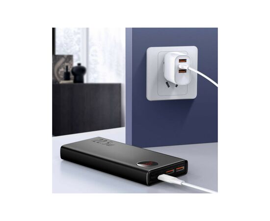 Батарея универсальная Baseus Adaman Metal 20000mAh, PD/22.5W, QC/3.0, Lightning (PPAD000101), изображение 4 Батарея универсальная Baseus Adaman Metal 20000mAh, PD/22.5W, QC/3.0, Lightning (PPAD000101), изображение 4