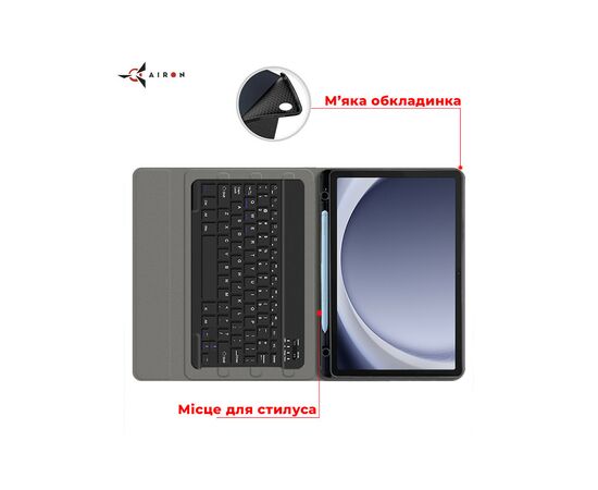 Чехол для планшета AirOn Premium Samsung Galaxy Tab A9 Plus 11'' 2023 + Bluetooth Keyboard (4822352781115), изображение 6 Чехол для планшета AirOn Premium Samsung Galaxy Tab A9 Plus 11'' 2023 + Bluetooth Keyboard (4822352781115), изображение 6