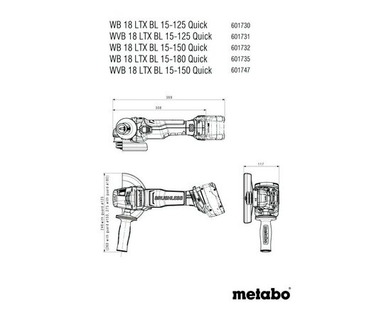 Шлифовальная машина Metabo WVB 18 LTX BL 15-125 Quick 125мм, 18В, 2х5.5Ah, 2500-10000об/мин, metaBOX 165L (601731660), изображение 9 Шлифовальная машина Metabo WVB 18 LTX BL 15-125 Quick 125мм, 18В, 2х5.5Ah, 2500-10000об/мин, metaBOX 165L (601731660), изображение 9