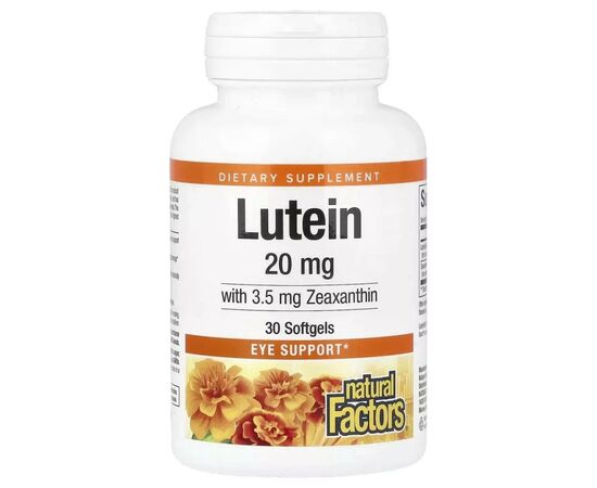 Антиоксидант Natural Factors Лютеїн 20 мг, Lutein, 30 желатинових капсул (NFS-01031)