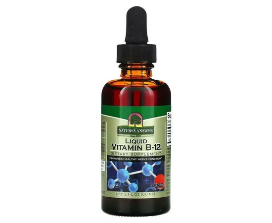 Витамин Nature's Answer Витамин B12 в каплях, 1000 мкг, Liquid Vitamin B12, 60 мл (NTA-26110)