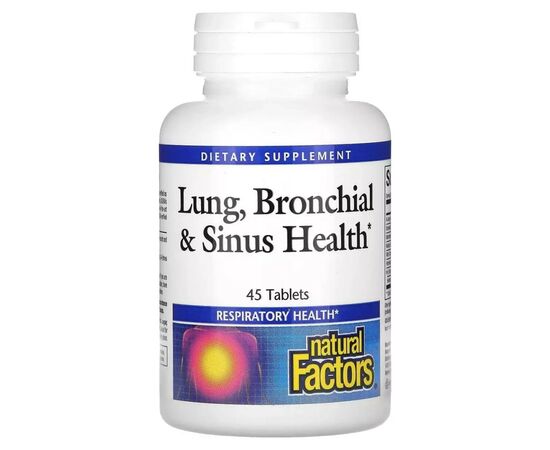 Витаминно-минеральный комплекс Natural Factors Здоровье дыхательных путей, Lung, Bronchial & Sinus Health, 45 таблет (NFS-03504)