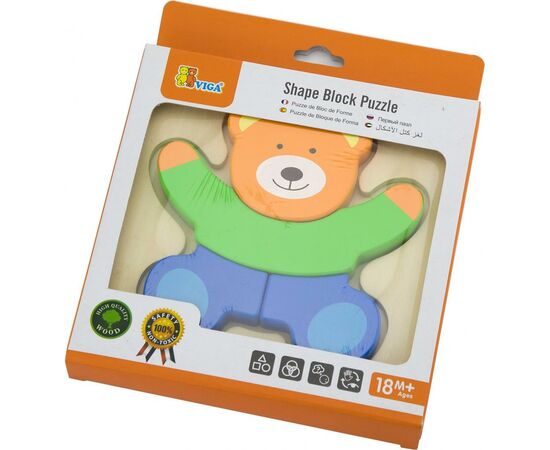 Развивающая игрушка Viga Toys Медведь Мини-пазл (50169), изображение 2 Развивающая игрушка Viga Toys Медведь Мини-пазл (50169), изображение 2