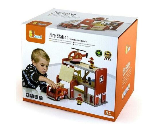 Игровой набор Viga Toys Пожарная станция (50828), изображение 2 Игровой набор Viga Toys Пожарная станция (50828), изображение 2