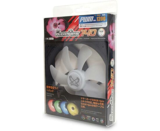 Кулер для корпуса Scythe Kaze Flex 140 mm Square RGB PWM (KF1425FD12SR-P), изображение 6 Кулер для корпуса Scythe Kaze Flex 140 mm Square RGB PWM (KF1425FD12SR-P), изображение 6