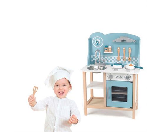 Игровой набор Viga Toys кухня из дерева с аксессуарами PolarB голубая (44047), изображение 9 Игровой набор Viga Toys кухня из дерева с аксессуарами PolarB голубая (44047), изображение 9