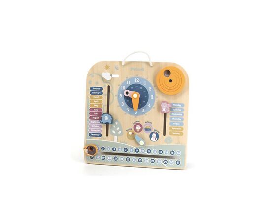 Развивающая игрушка Viga Toys деревянный календарь PolarB с часами, на английском языке (44056), изображение 2 Развивающая игрушка Viga Toys деревянный календарь PolarB с часами, на английском языке (44056), изображение 2