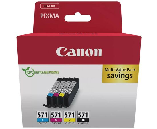 Картридж Canon CLI-571 BK,C,M,Y Colors (0386C008), изображение 2 Картридж Canon CLI-571 BK,C,M,Y Colors (0386C008), изображение 2