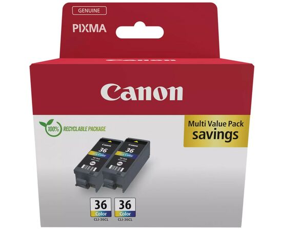Картридж Canon CLI-36 color TWIN-pack (1511B025), изображение 2 Картридж Canon CLI-36 color TWIN-pack (1511B025), изображение 2