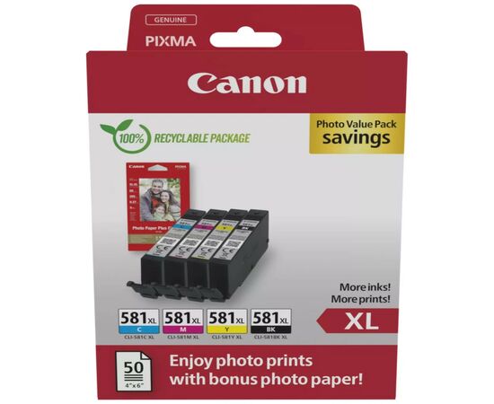Картридж Canon CLI-581XL PBK,C,M,Y,GY (2052C006), изображение 2 Картридж Canon CLI-581XL PBK,C,M,Y,GY (2052C006), изображение 2