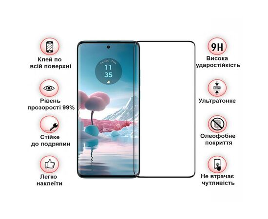 Стекло защитное BeCover Motorola Edge 40 Black (711487), изображение 3 Стекло защитное BeCover Motorola Edge 40 Black (711487), изображение 3