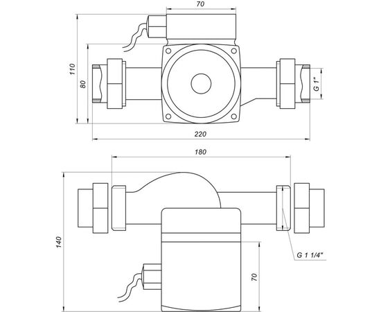 Циркуляційний насос Optima OP25-40-180, G 1 1/4", 10 бар, 180мм, 71Вт, 230В (8120), зображення 6 Циркуляційний насос Optima OP25-40-180, G 1 1/4", 10 бар, 180мм, 71Вт, 230В (8120), зображення 6