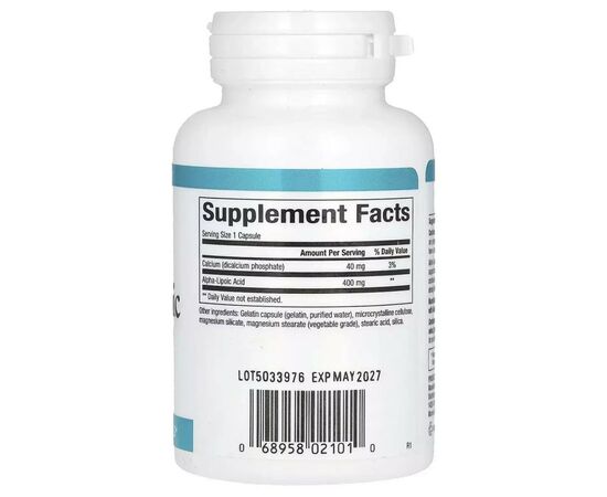 Витаминно-минеральный комплекс Natural Factors Альфа-липоевая кислота, 400 мг, Alpha-Lipoic Acid, 60 капсул (NFS-02101), изображение 2 Витаминно-минеральный комплекс Natural Factors Альфа-липоевая кислота, 400 мг, Alpha-Lipoic Acid, 60 капсул (NFS-02101), изображение 2